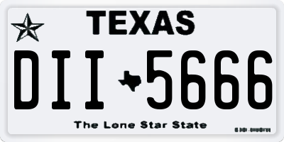 TX license plate DII5666