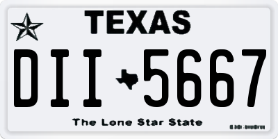 TX license plate DII5667