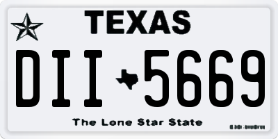 TX license plate DII5669
