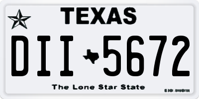 TX license plate DII5672