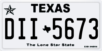 TX license plate DII5673