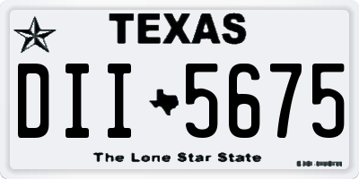 TX license plate DII5675