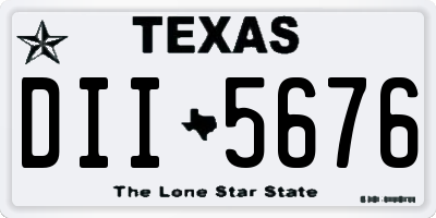 TX license plate DII5676
