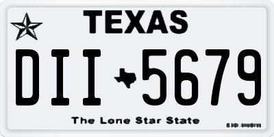 TX license plate DII5679