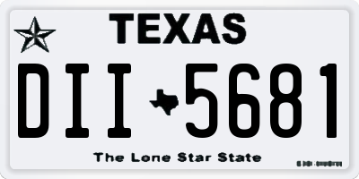 TX license plate DII5681
