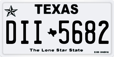 TX license plate DII5682