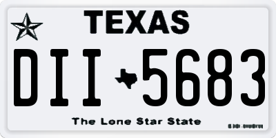 TX license plate DII5683
