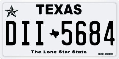 TX license plate DII5684