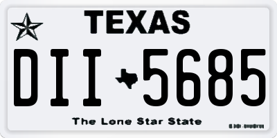 TX license plate DII5685