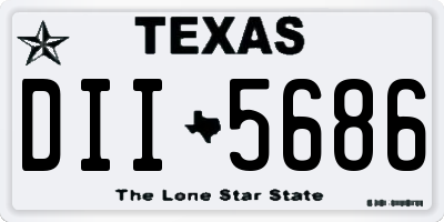 TX license plate DII5686