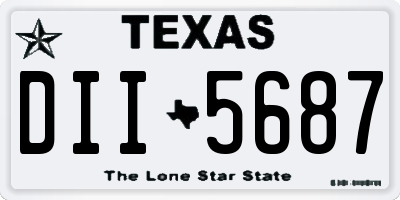 TX license plate DII5687