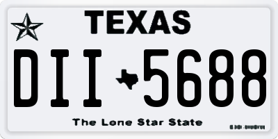 TX license plate DII5688