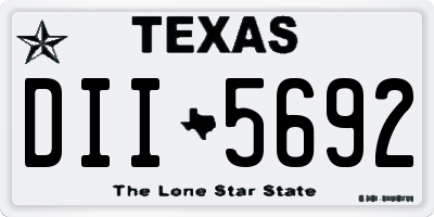 TX license plate DII5692