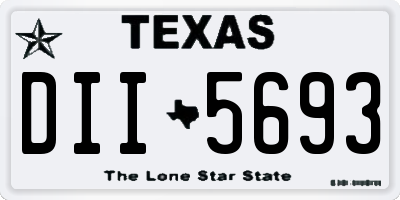 TX license plate DII5693