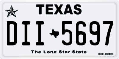 TX license plate DII5697