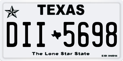 TX license plate DII5698