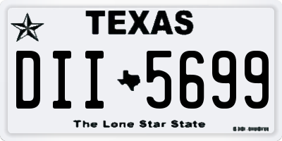 TX license plate DII5699