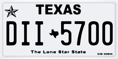 TX license plate DII5700