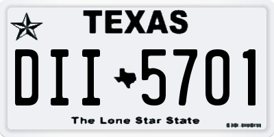 TX license plate DII5701