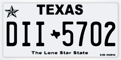 TX license plate DII5702