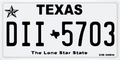 TX license plate DII5703