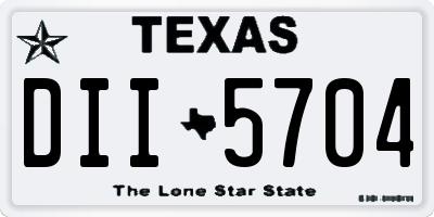 TX license plate DII5704
