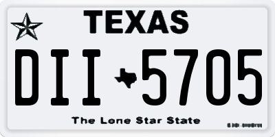 TX license plate DII5705
