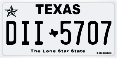 TX license plate DII5707