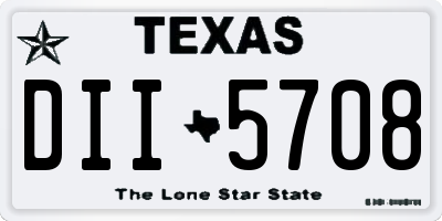 TX license plate DII5708
