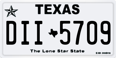 TX license plate DII5709