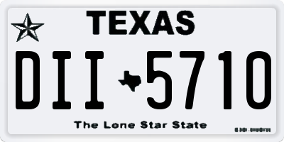 TX license plate DII5710