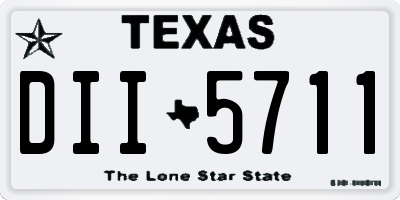 TX license plate DII5711