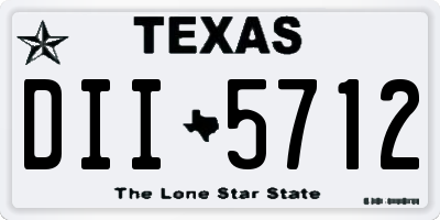 TX license plate DII5712