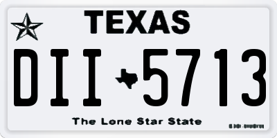 TX license plate DII5713