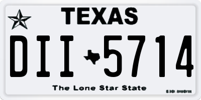 TX license plate DII5714