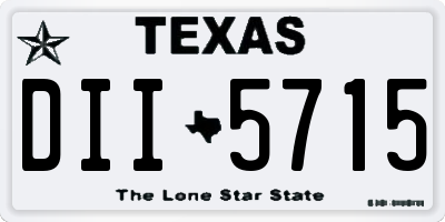TX license plate DII5715