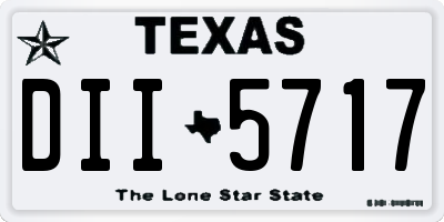 TX license plate DII5717