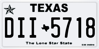 TX license plate DII5718