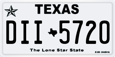 TX license plate DII5720