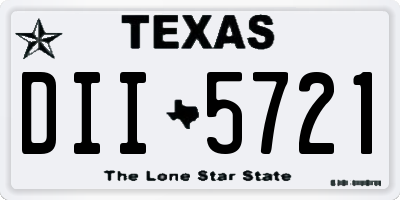 TX license plate DII5721