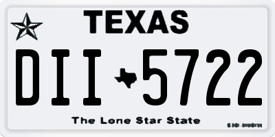 TX license plate DII5722
