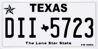 TX license plate DII5723