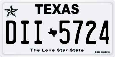 TX license plate DII5724