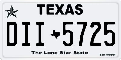 TX license plate DII5725