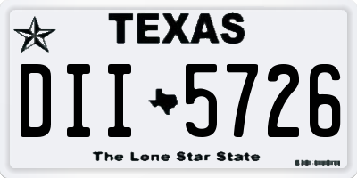 TX license plate DII5726