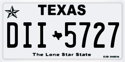 TX license plate DII5727