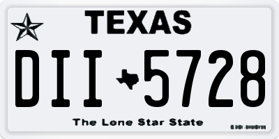 TX license plate DII5728