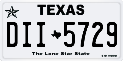 TX license plate DII5729
