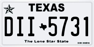 TX license plate DII5731