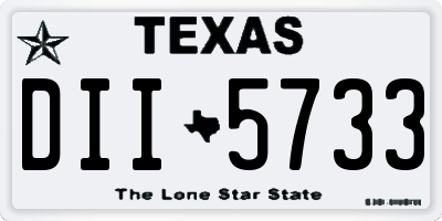 TX license plate DII5733